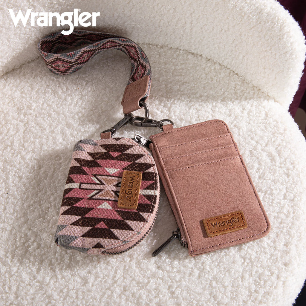 Wrangler Dual Pouch Wristlet ~ Pink