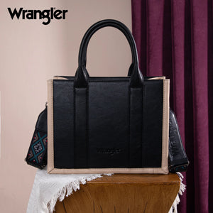 Load image into Gallery viewer, Wrangler Southwest Embroidered Tote ~ Black - Henderson&#39;s Western Store