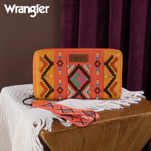 Load image into Gallery viewer, Wrangler Southwest Embroidered Wallet ~ Orange