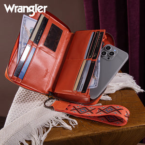 Load image into Gallery viewer, Wrangler Southwest Embroidered Wallet ~ Orange