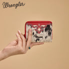 Wrangler Cowhide Zip-Around Wallet ~ Red - Henderson's Western Store