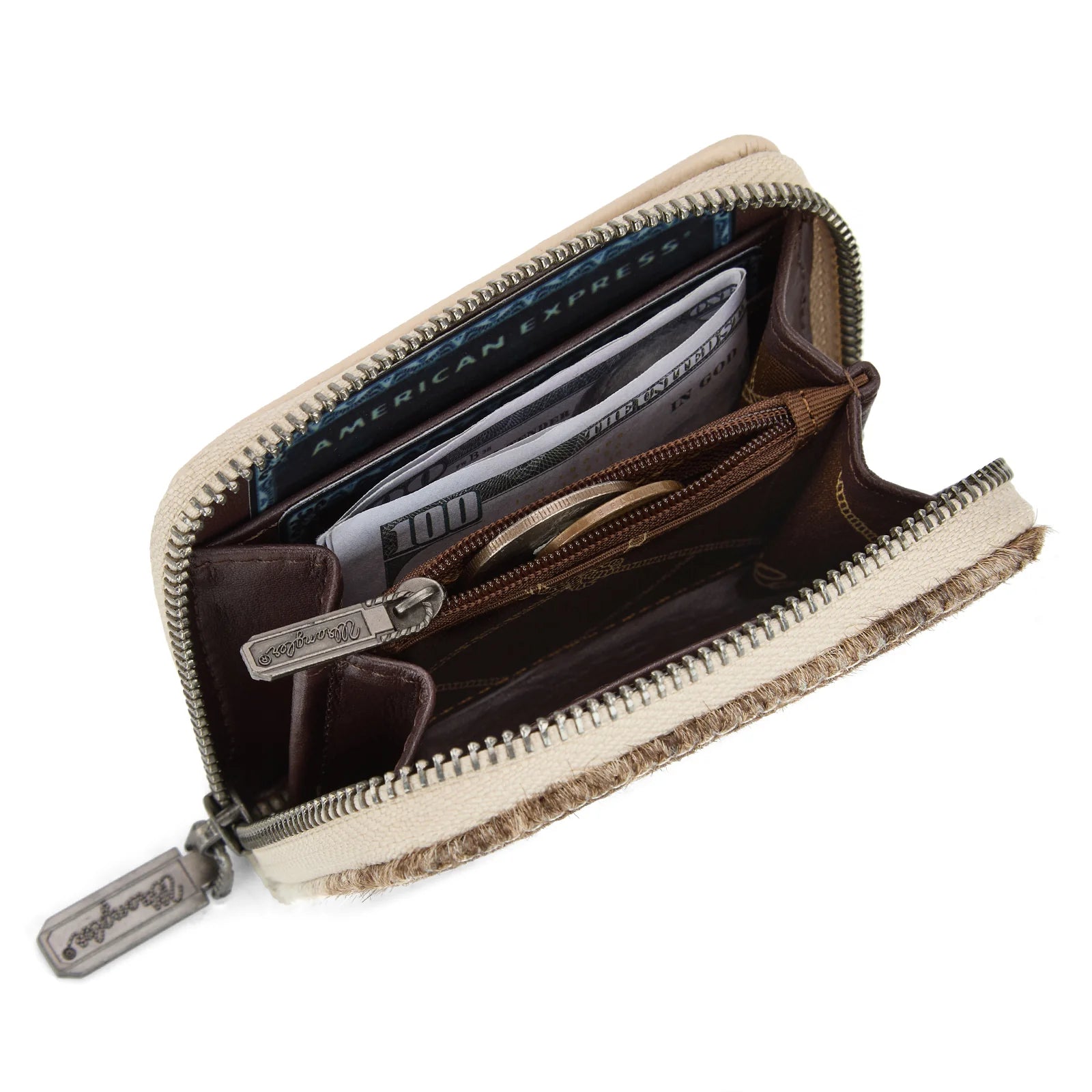 Wrangler Cowhide Zip-Around Wallet ~ Tan - Henderson's Western Store