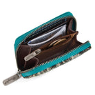 Wrangler Cowhide Zip-Around Wallet ~ Turquoise - Henderson's Western Store