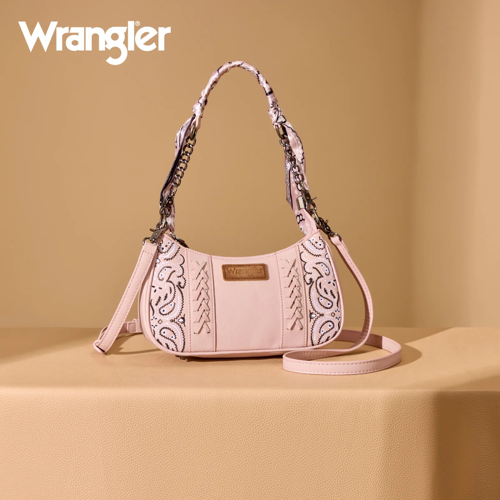 Wrangler Bandana Paisley Print Shoulder Bag/ Crossbody - Pink - Henderson's Western Store