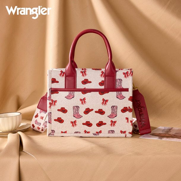 Wrangler Western Print Cowgirl Tote ~ Pink - Henderson's Western Store