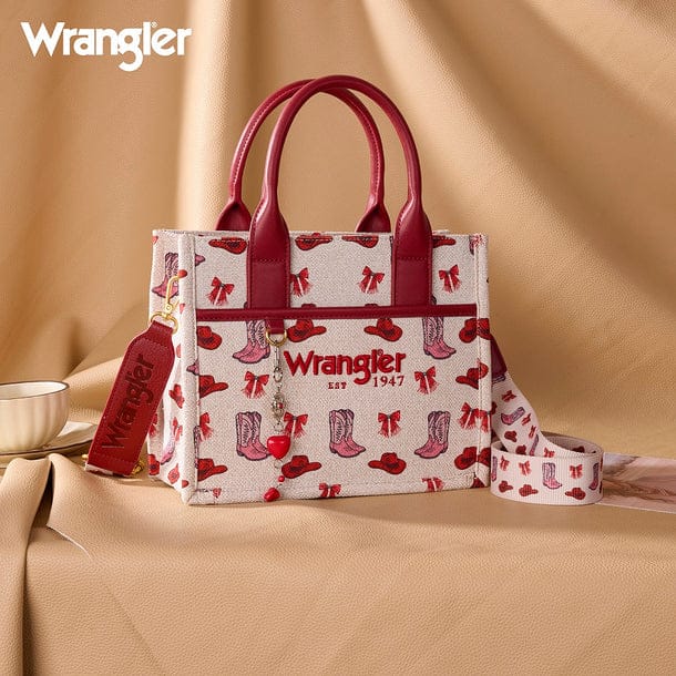 Wrangler Western Print Cowgirl Tote ~ Pink - Henderson's Western Store