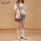 Wrangler Vintage Print Carry Wallet/Crossbody ~ Pink - Henderson's Western Store