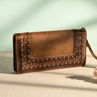 Wrangler Studded Wallet~ Coffee - Henderson's Western Store