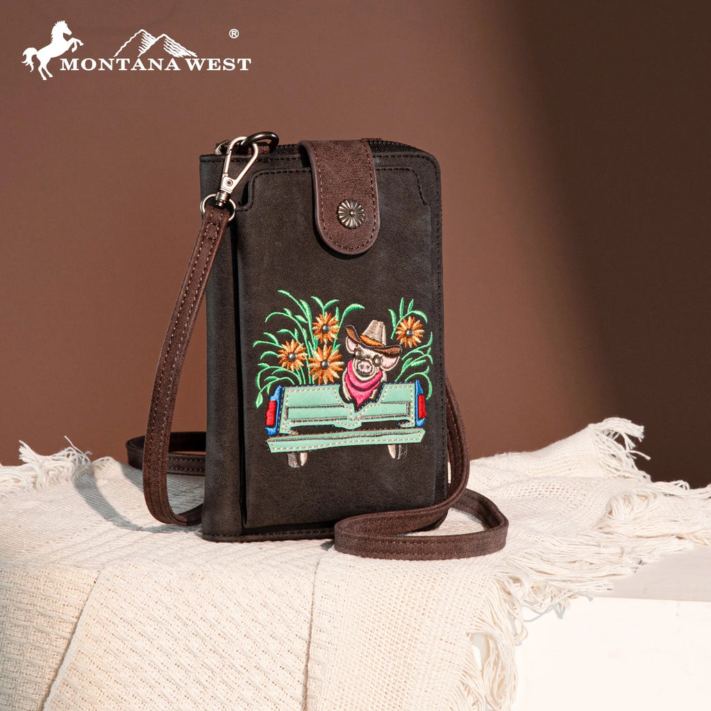 MW Embroidered Phone/Crossbody