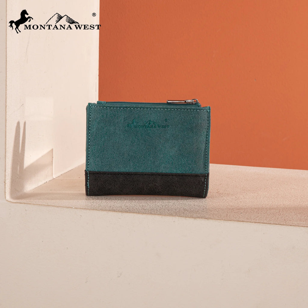 MW Embroidered Wallet ~ Turquoise