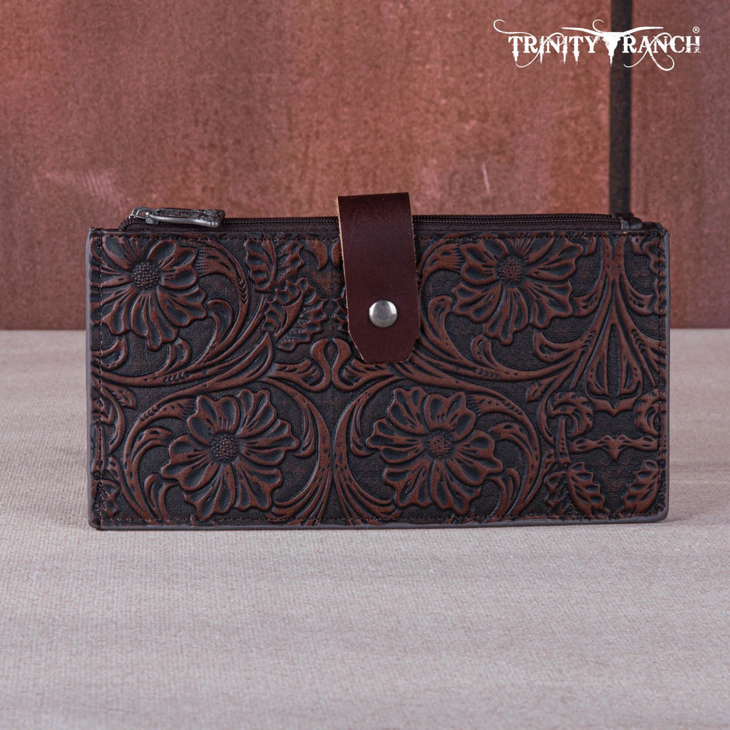 Trinity Ranch Floral Tooled Bi-Fold Wallet/Card Organizer - Henderson's Western Store