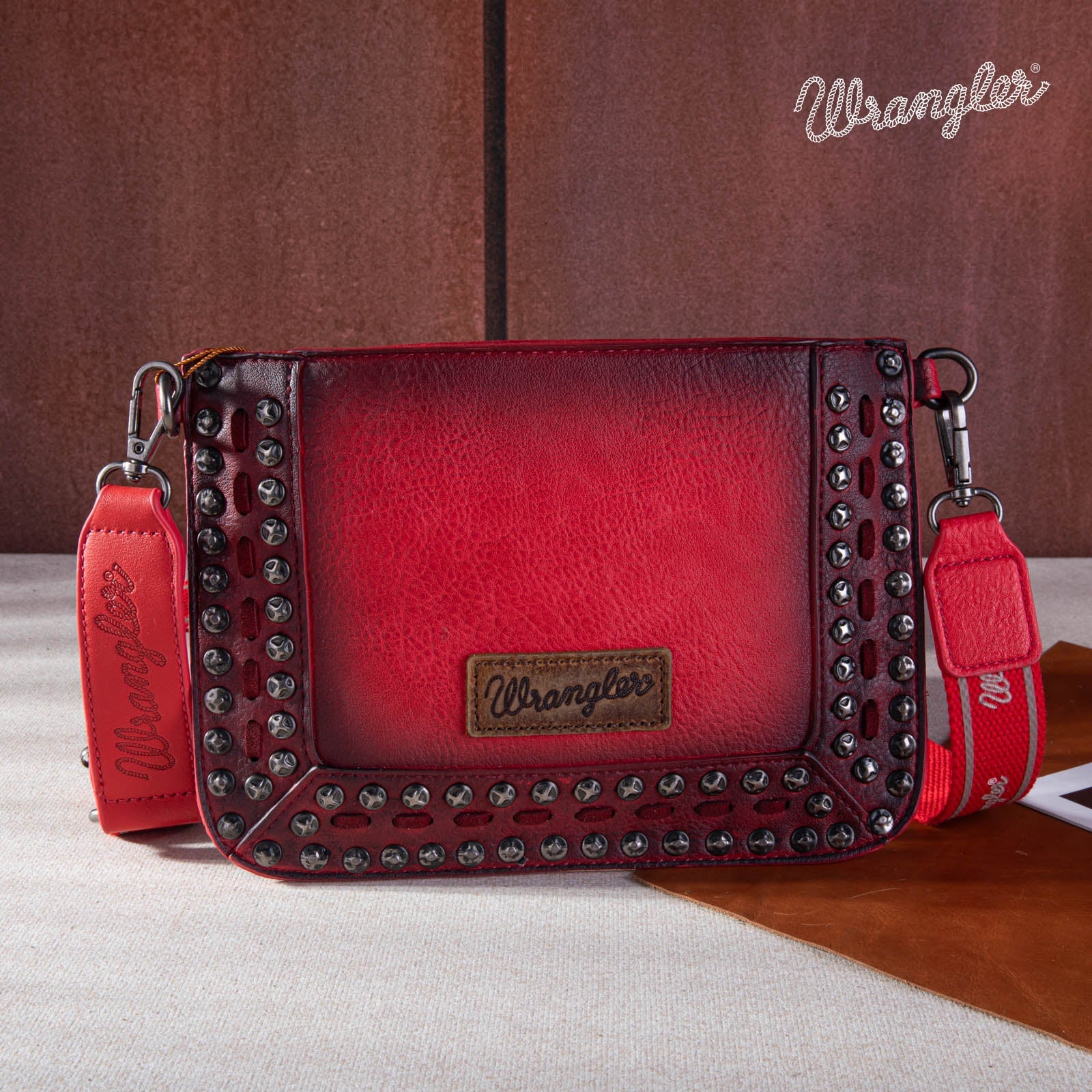 Wrangler Rivets Crossbody/Wristlet ~ Red - Henderson's Western Store