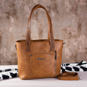 Load image into Gallery viewer, Wrangler Hair-On Carry Tote ~ Brown - Henderson&#39;s Western Store