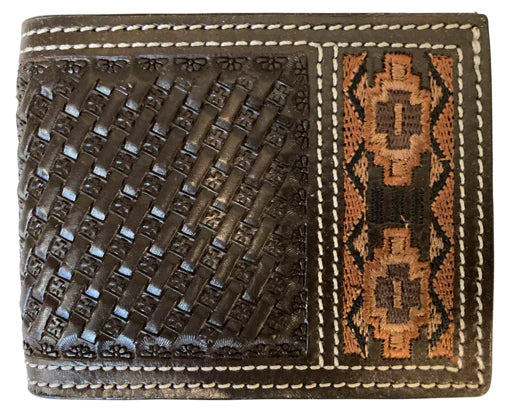 Basketweave Aztec Bifold Wallet - Henderson's Western Store