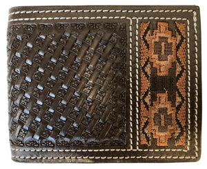 Load image into Gallery viewer, Basketweave Aztec Bifold Wallet - Henderson&#39;s Western Store