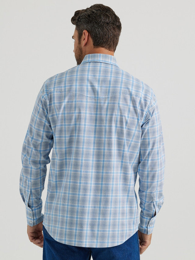 Men's Wrangler Classic Plaid ~ Blue - Henderson's Western Store