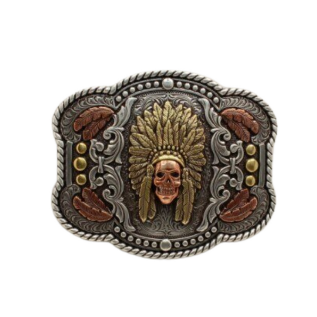 Skull Chief Belt Buckle - Henderson's Western Store