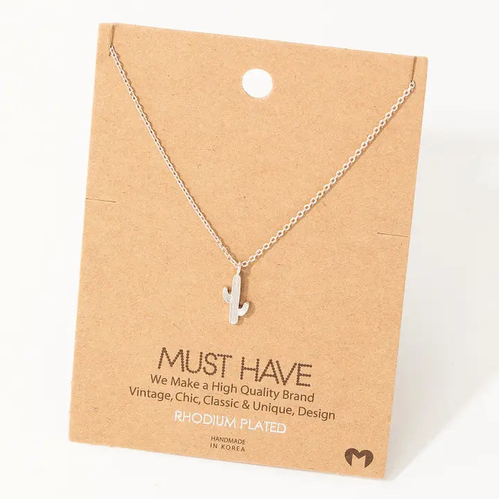 Dainty Cactus Pendant Necklace - Henderson's Western Store