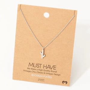 Load image into Gallery viewer, Dainty Cactus Pendant Necklace - Henderson&#39;s Western Store
