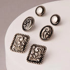 3-Pack Western Floral Scrolled Assorted Earrings - Henderson's Western Store