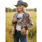 Cowichan-Style Geometric Aztec Jacquard Knit Sweater - Henderson's Western Store