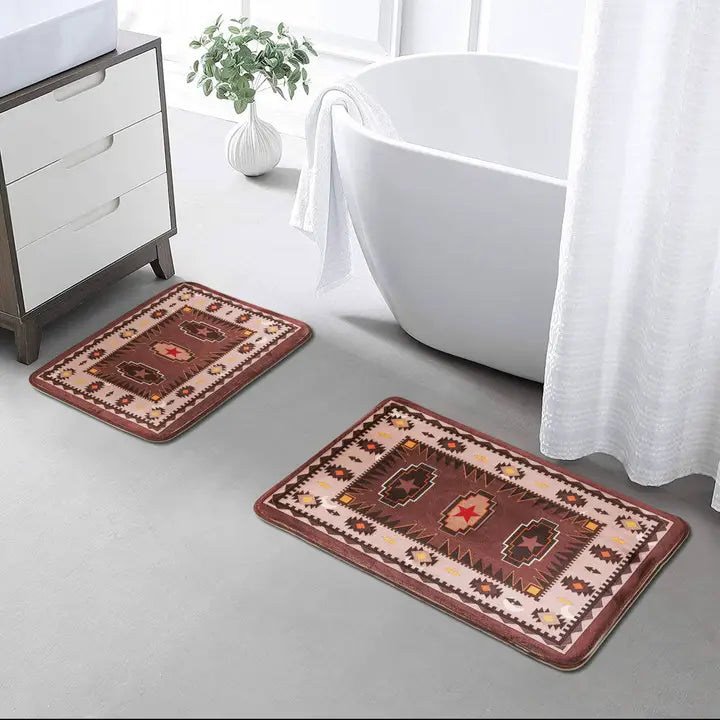 Brown Aztec Western 2pc Mat