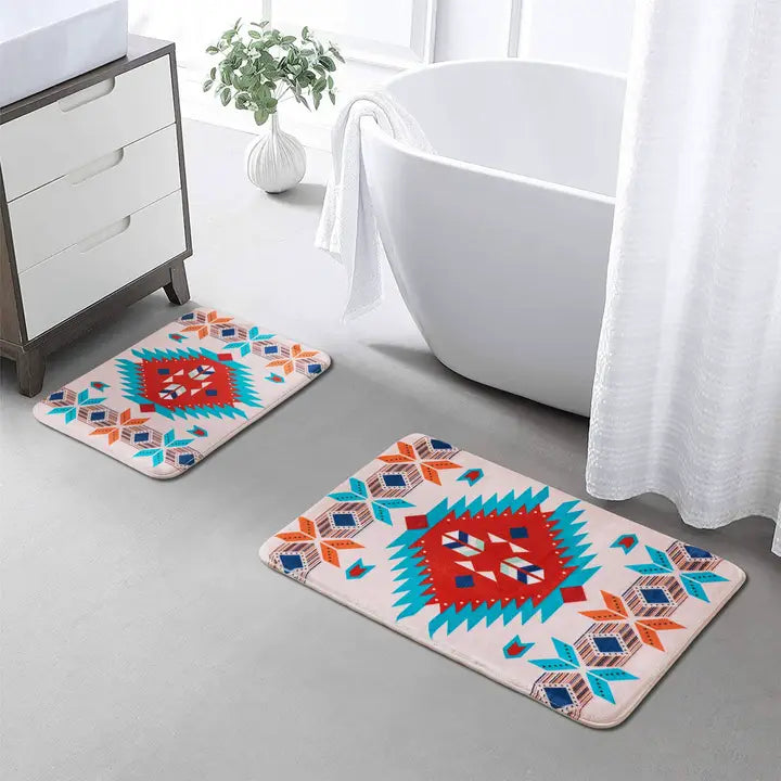 Western Linen Bath Mat ~ Navajo - Henderson's Western Store