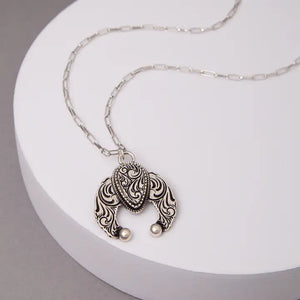 Load image into Gallery viewer, Western Filigree Etched Squash Blossom Concho Necklace - Henderson&#39;s Western Store