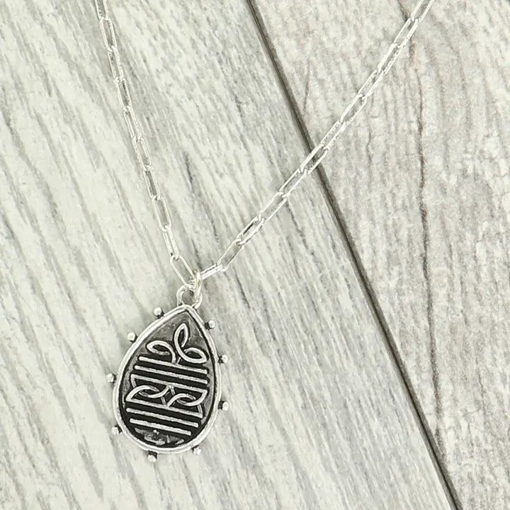Western Boot Stitch Teardrop Pendant Necklace - Henderson's Western Store