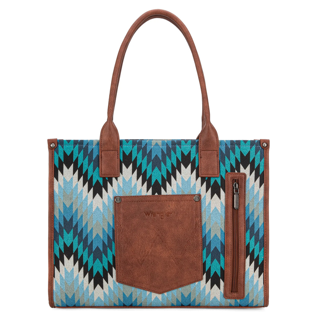 Wrangler Southwest Print Tote ~Blue