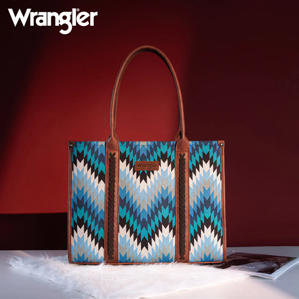 Wrangler Southwest Print Tote ~Blue