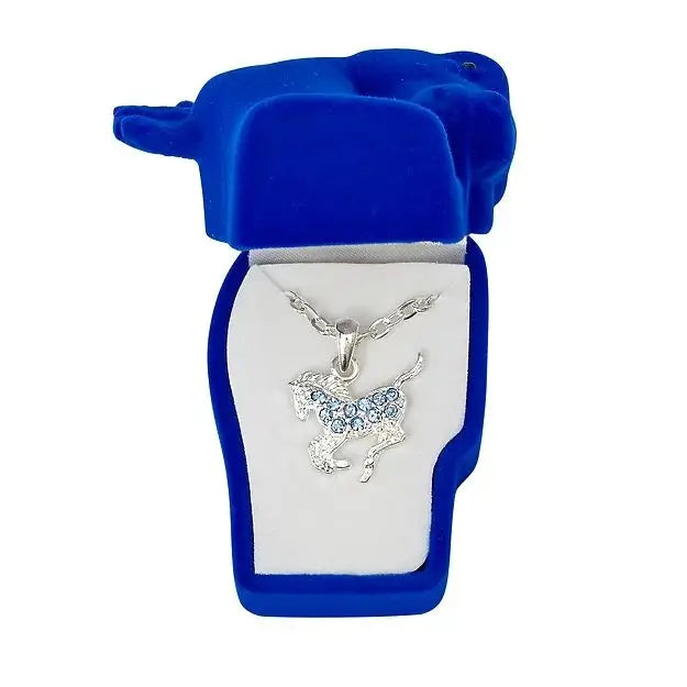 Horses Head Necklace ~ Prancing Pony ~ Blue - Henderson's Western Store