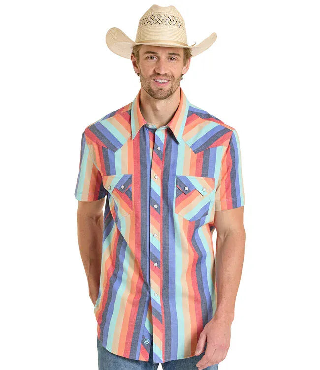 Men's Vintage Stripe by Rock & Roll ~ Orange - Henderson's Western Store
