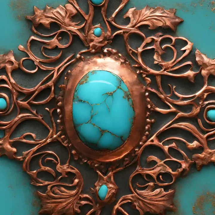 Tin Candle ~ Turquoise & Copper