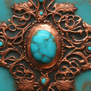 Load image into Gallery viewer, Tin Candle ~ Turquoise &amp; Copper