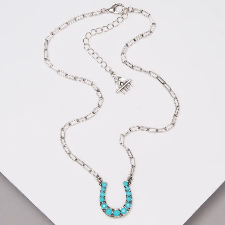 Western Turquoise Horseshoe Pendant - Henderson's Western Store