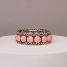 Western Bezel Set Cabochon Stretch Bracelet - Henderson's Western Store