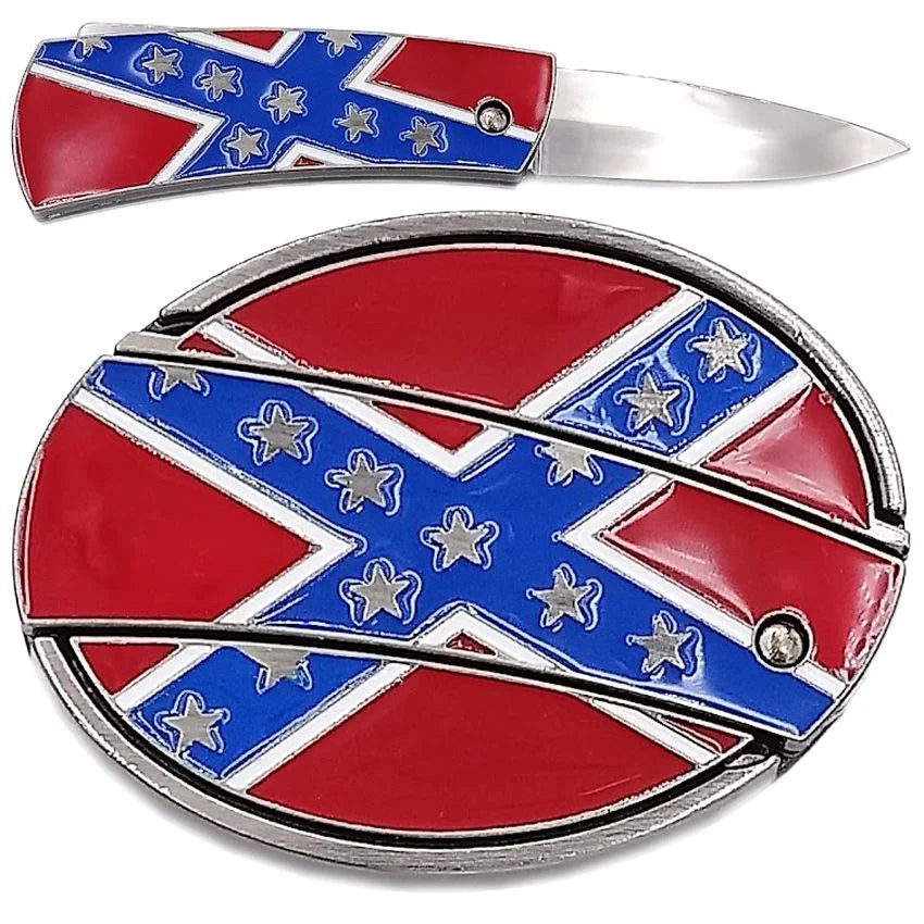 Knife Belt Buckle ~ Confederation Flag - Henderson's Western Store