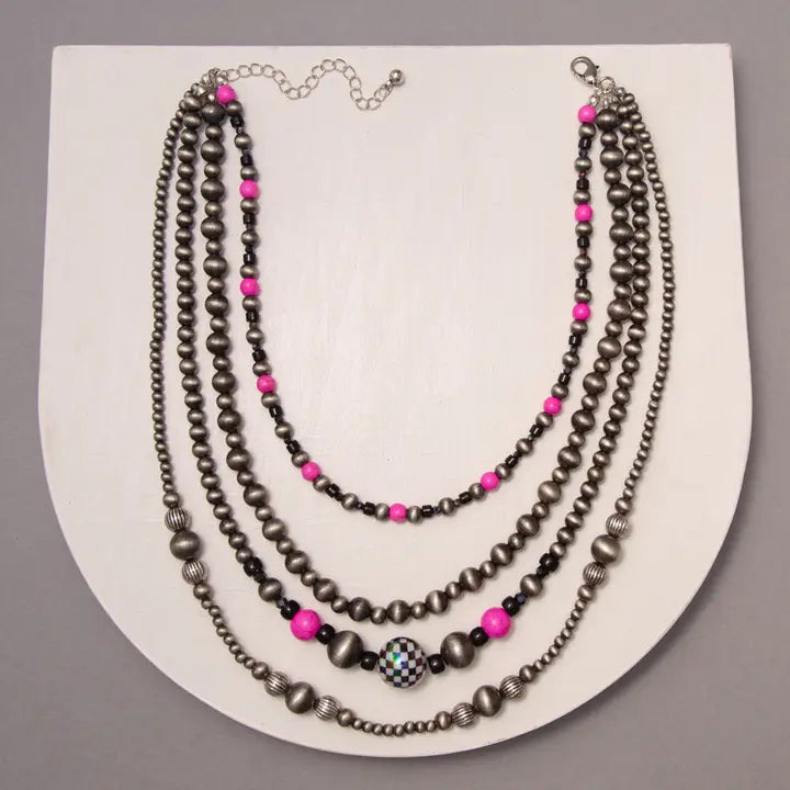 Multi-Strand Colored Beaded Necklace - Henderson's Western Store