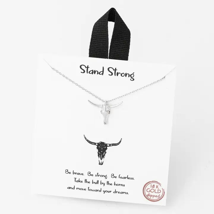Stand Strong Longhorn Pendant Necklace - Henderson's Western Store