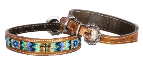 Beaded Inlay Dog Collar ~ Cross - Henderson's Western Store