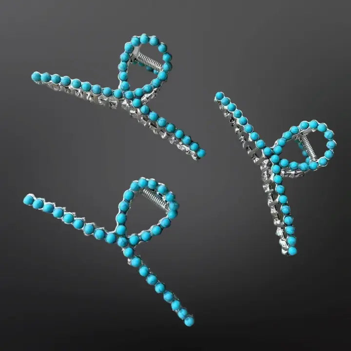 Western Hair Clip ~ Faux Turquoise - Henderson's Western Store