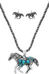 Western Floral Aztec Horse Necklace Set - Henderson's Western Store
