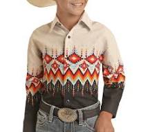 Boy's Aztec Border Print ~ Black - Henderson's Western Store