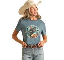 Load image into Gallery viewer, Graphic Tee by Rock &amp; Roll ~ Lt Navy - Henderson&#39;s Western Store