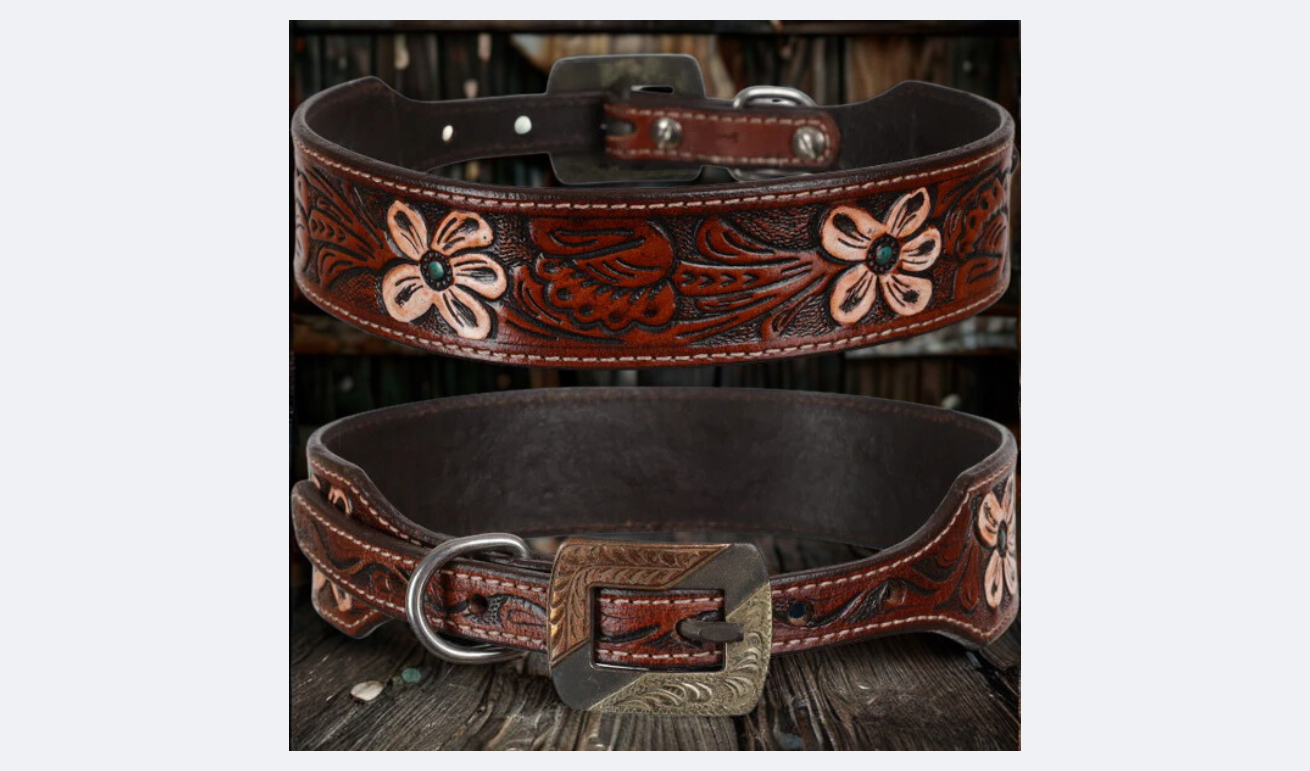 Dog Collar ~ Painted Poppy - Henderson's Western Store