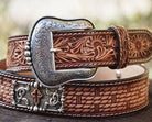 Floral Basket Print Belt W/Cross - Henderson's Western Store