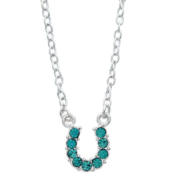 Horses Head Necklace ~Horseshoe~Aqua