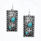 Western Ball Texture Rectangle Earrings - Henderson's Western Store