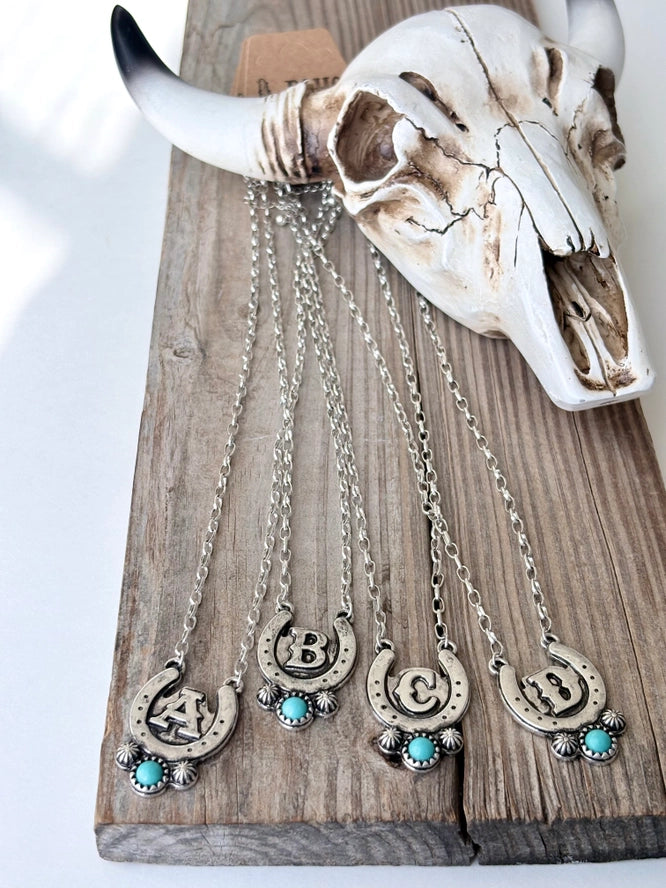 Western Initial Horseshoe Necklace - Henderson's Western Store